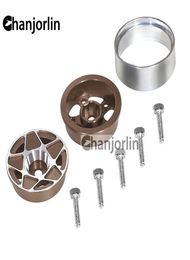 Chanjorlin 1.0 RC Beadlock Wheels Rims 12mm Hex 1/24 1/18 Aluminum Alloy Mud Slingers Hubs for 1:24 1:18 Rock Crawler Car Axial SCX24 FMS AX24 FCX18 FCX24 TRX4M 1.0" Tires 4PCS (Bronze) - Image 5